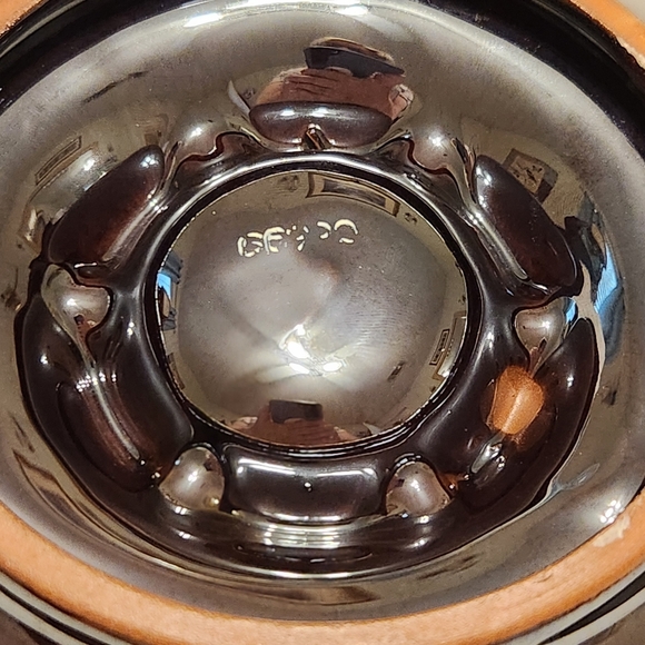 Mid-Century Modern Drip Glaze Ceramic Ashtray Blue and Brown 7 1/8" across - Picture 7 of 15